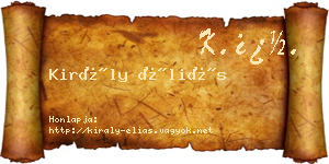Király Éliás névjegykártya